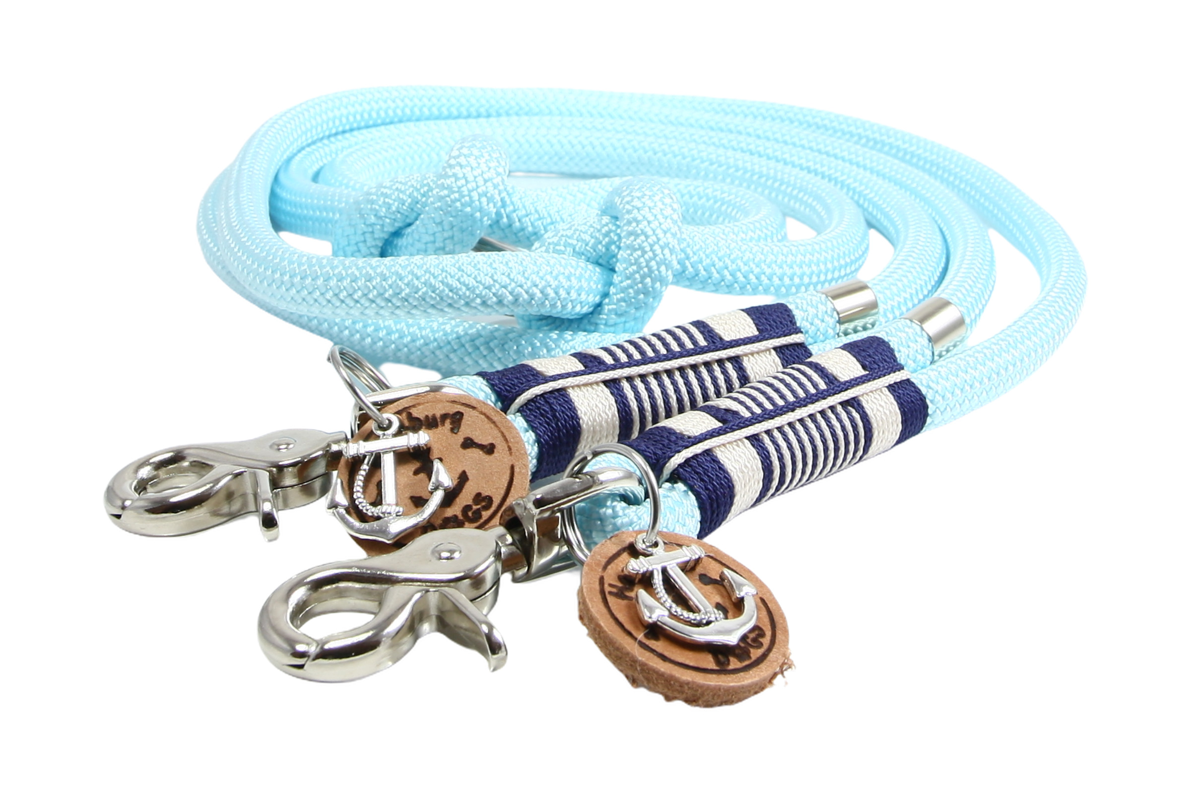 Dog leash nylon pastell blue