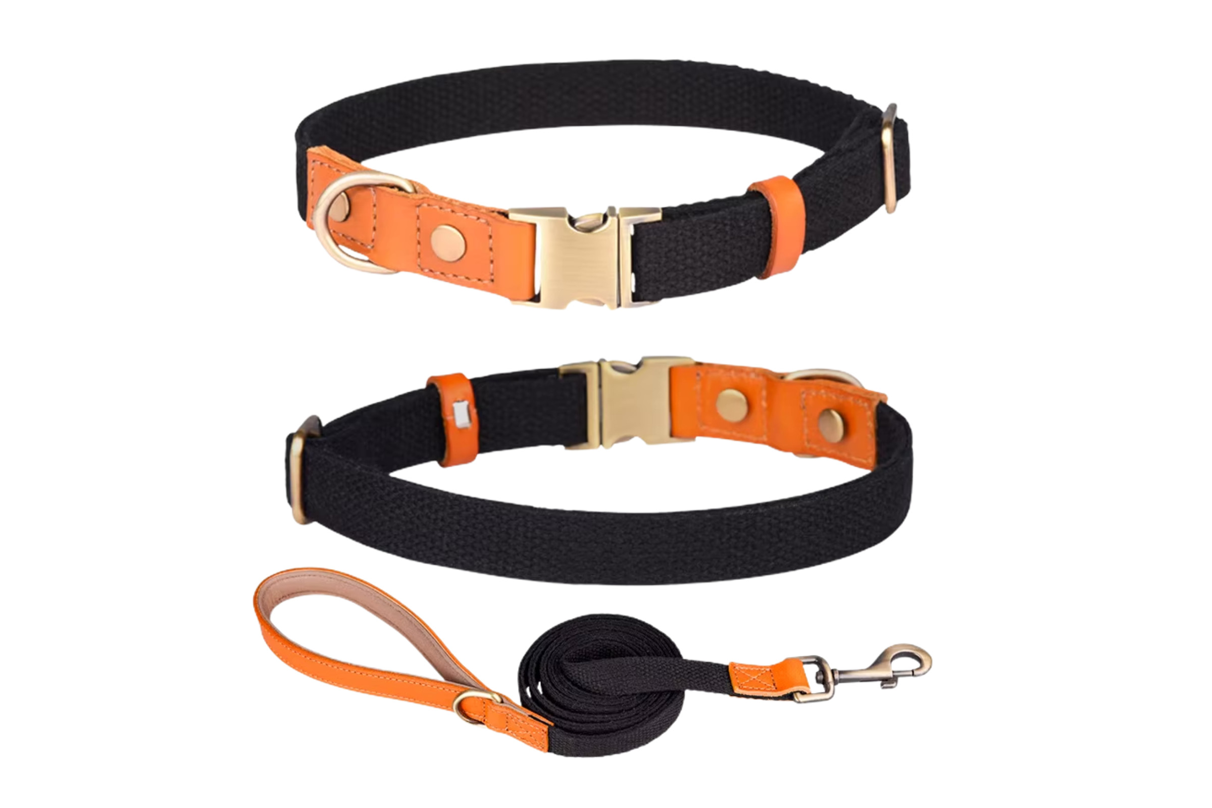 Halsband- Leinen Set Black