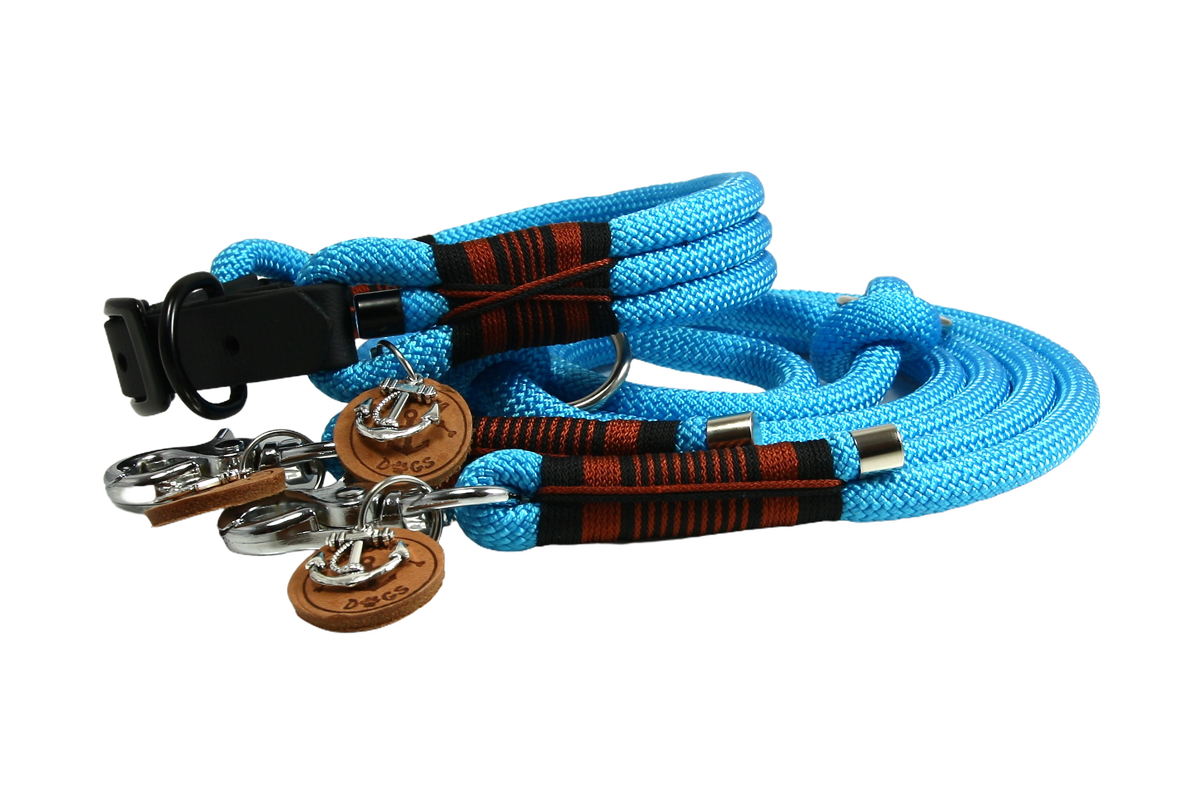 Hundehalsband und Leinen Set Vivid Vibes Neonturquise