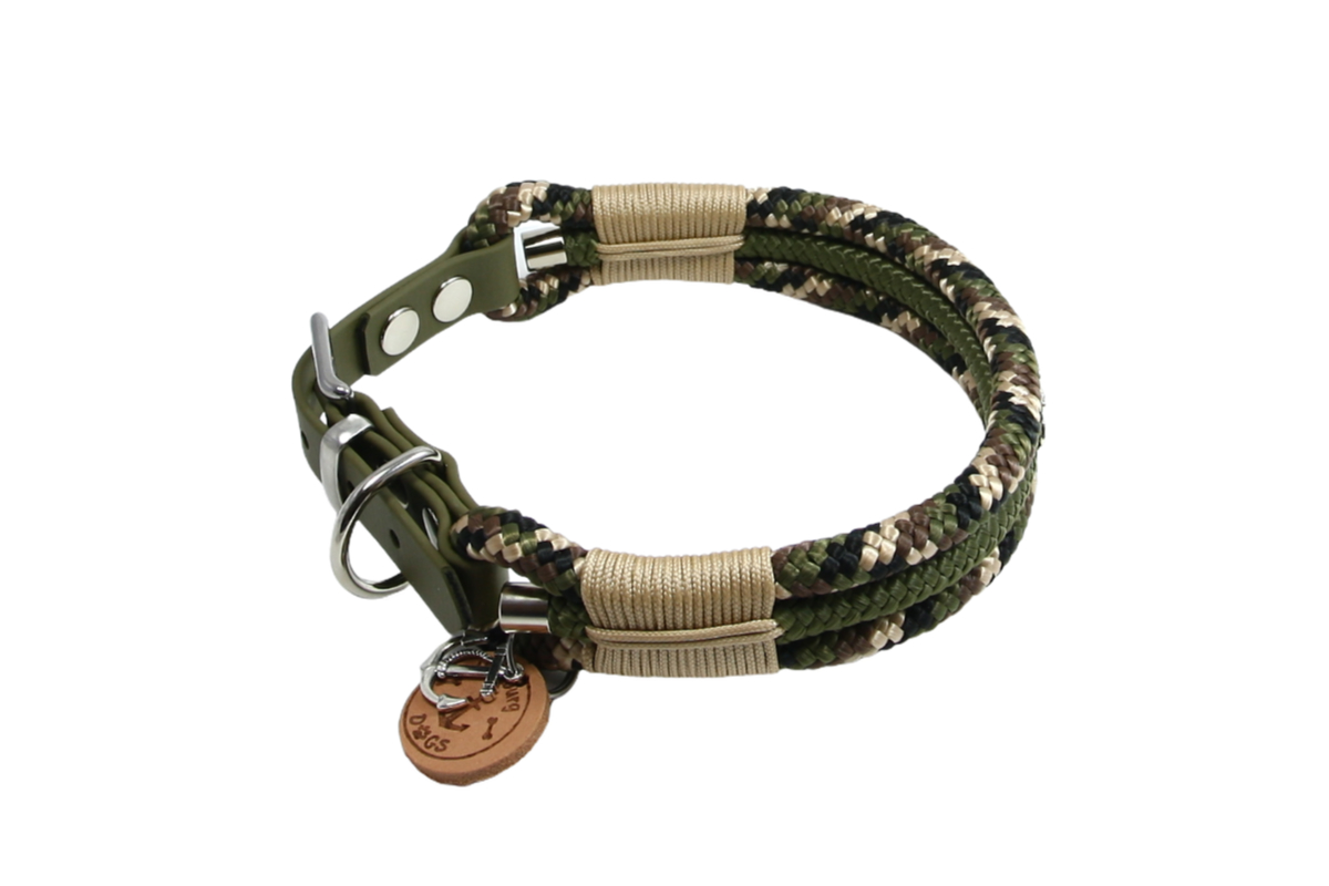 Halsband Serie Skrollan Camouflage- Tan-cream