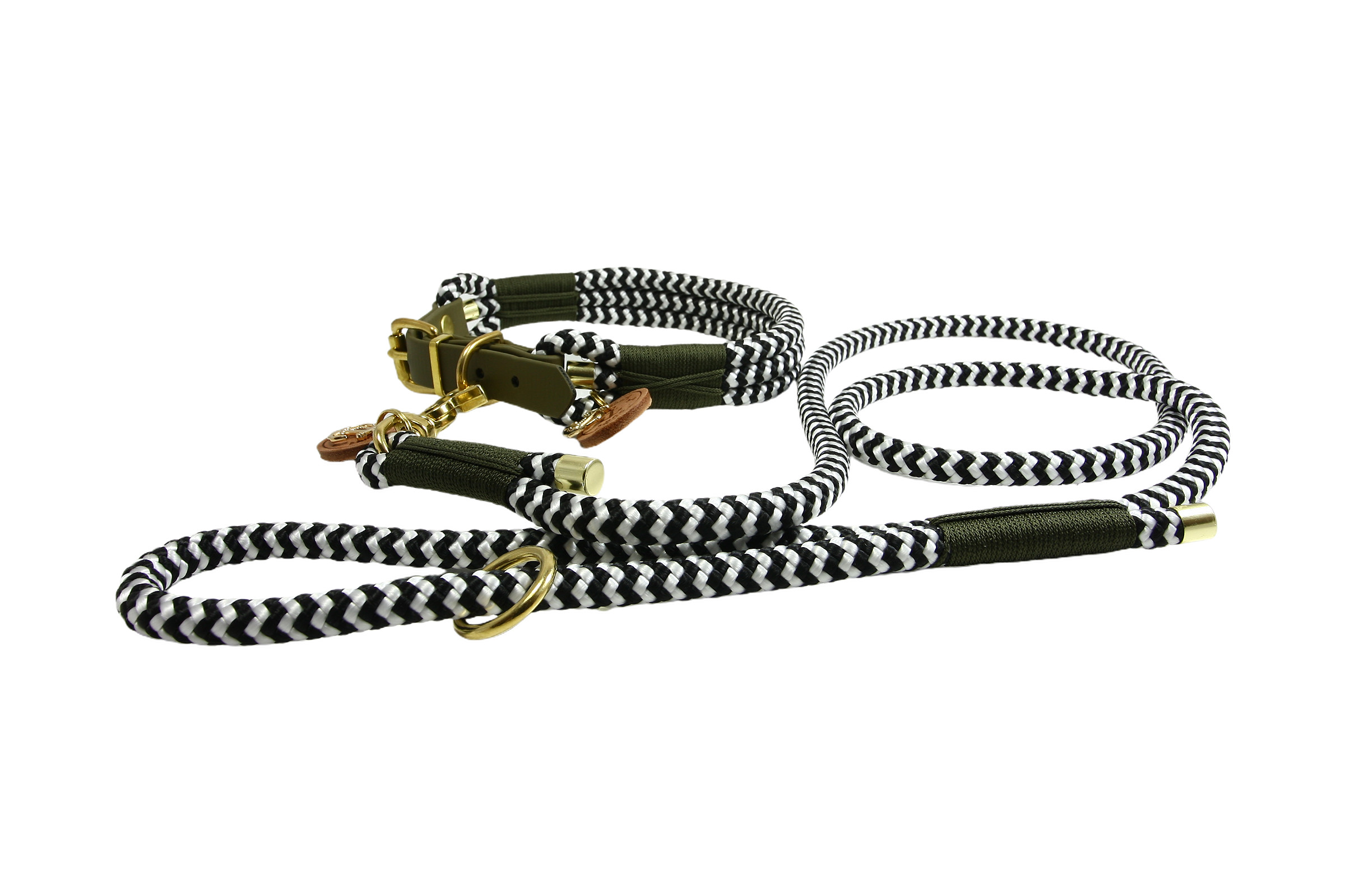 Hundehalsband und Leinen Set Zebra Roots